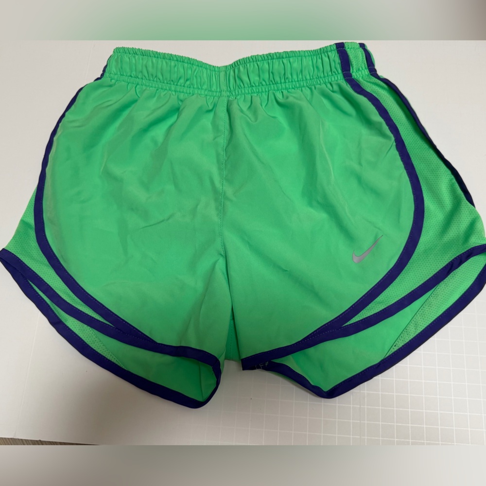 Nike Dri-Fit Lime Green and Purple Athletic Shorts XS